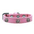Mirage Pet Products Peace Sign Widget Dog CollarLight Pink Size 18 631-35 LPK18